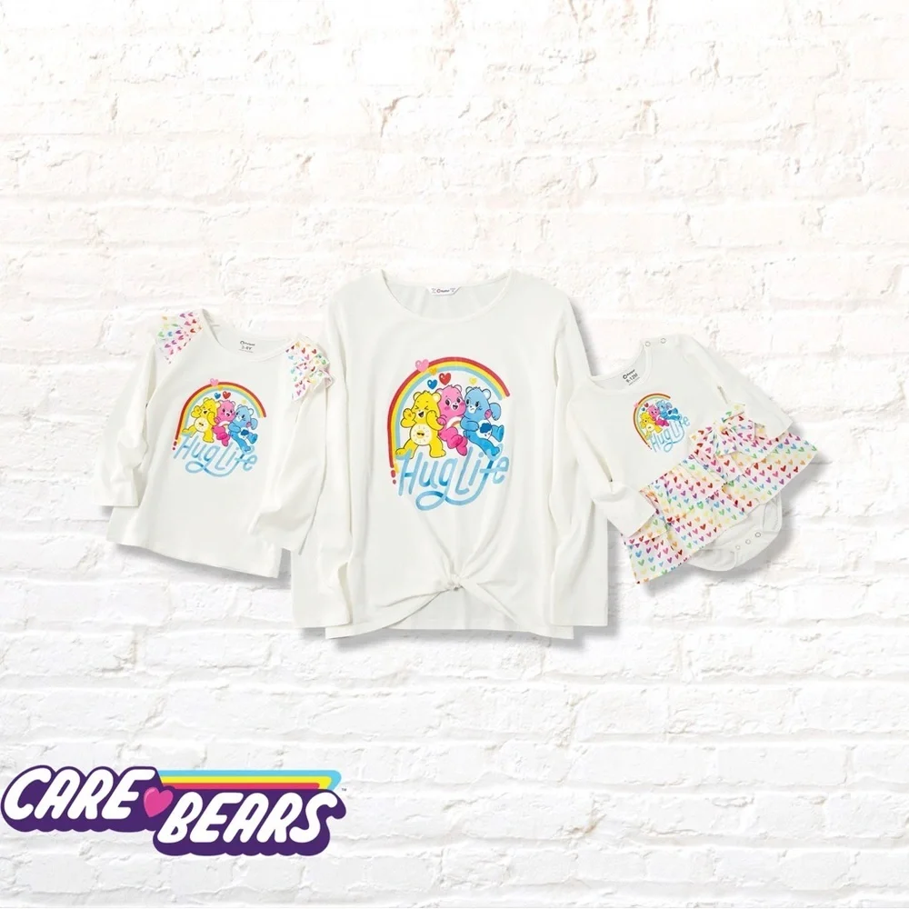 PatPat White Dress with Rainbow Heart Pattern